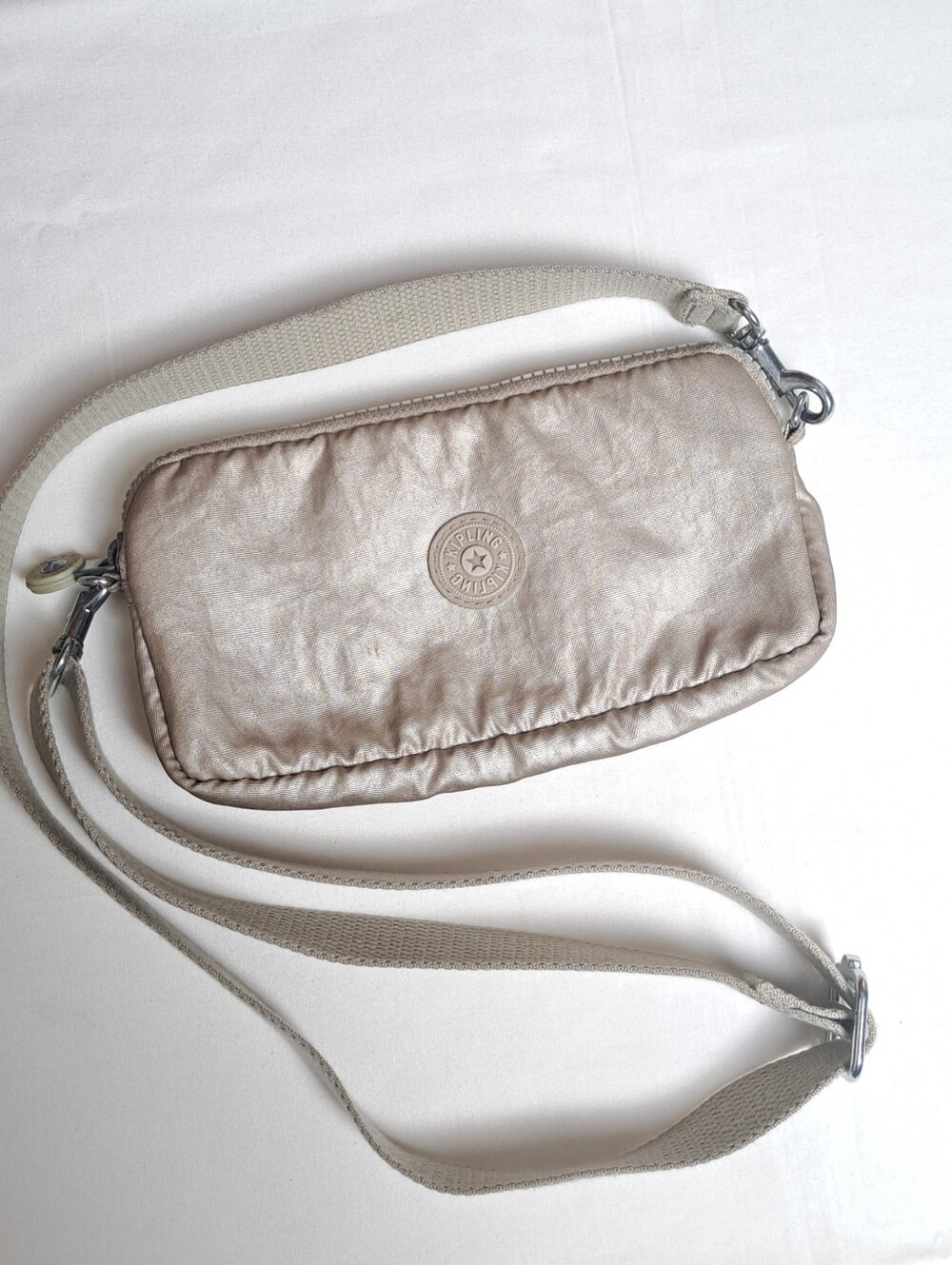 Kipling Emilia Crossbody Wallet Bag Gold Metallic